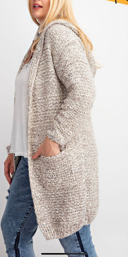 Heather hooded cardigan (PLUS)