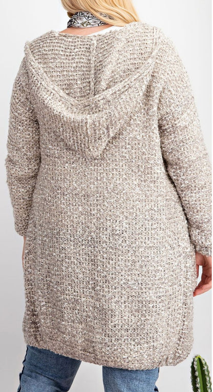 Heather hooded cardigan (PLUS)